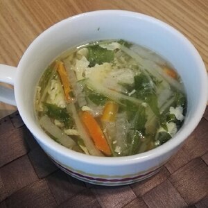 水菜と大根のコンソメスープ